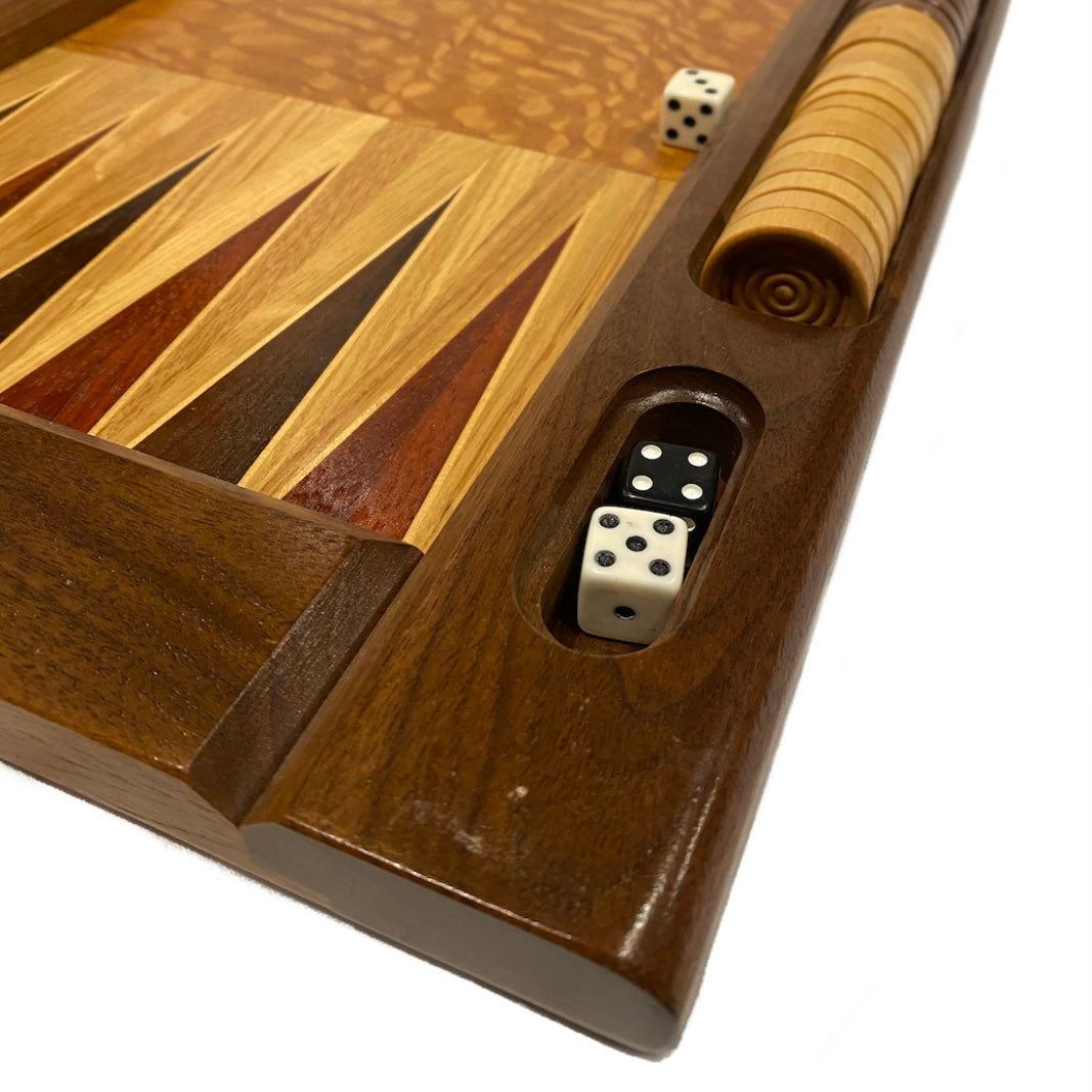 Vintage Wooden Backgammon Set