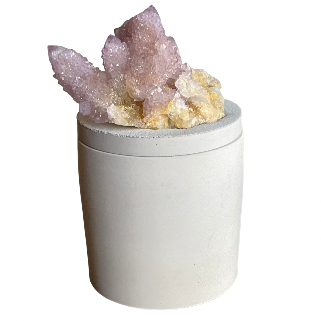 Lavender Spirit Quartz Crystal Lid Candle