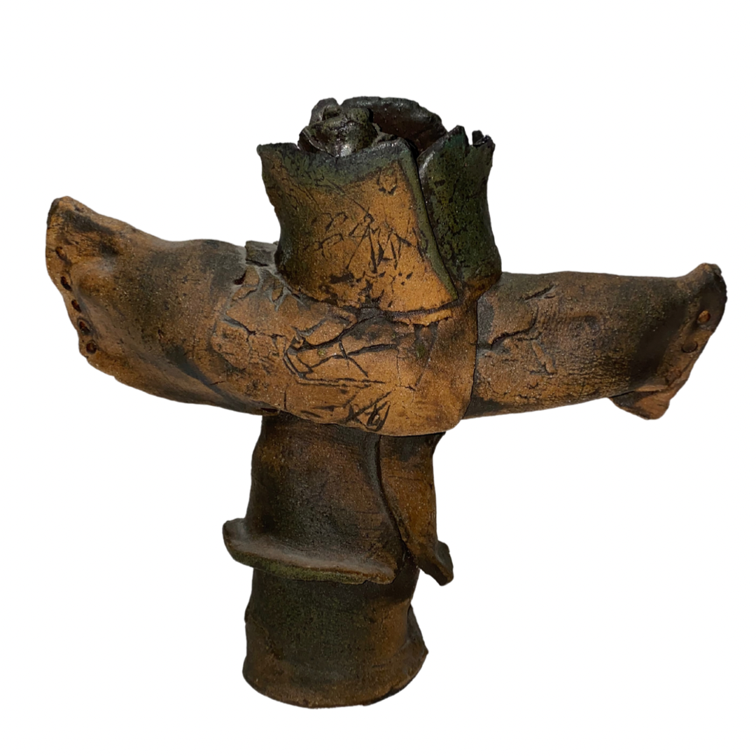 Vintage Abstract Cross Candle Holder