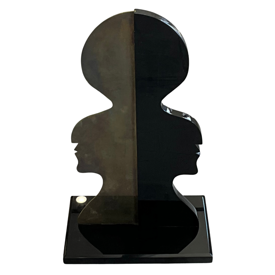 Double Profile Sculpture Lacquer & Brass