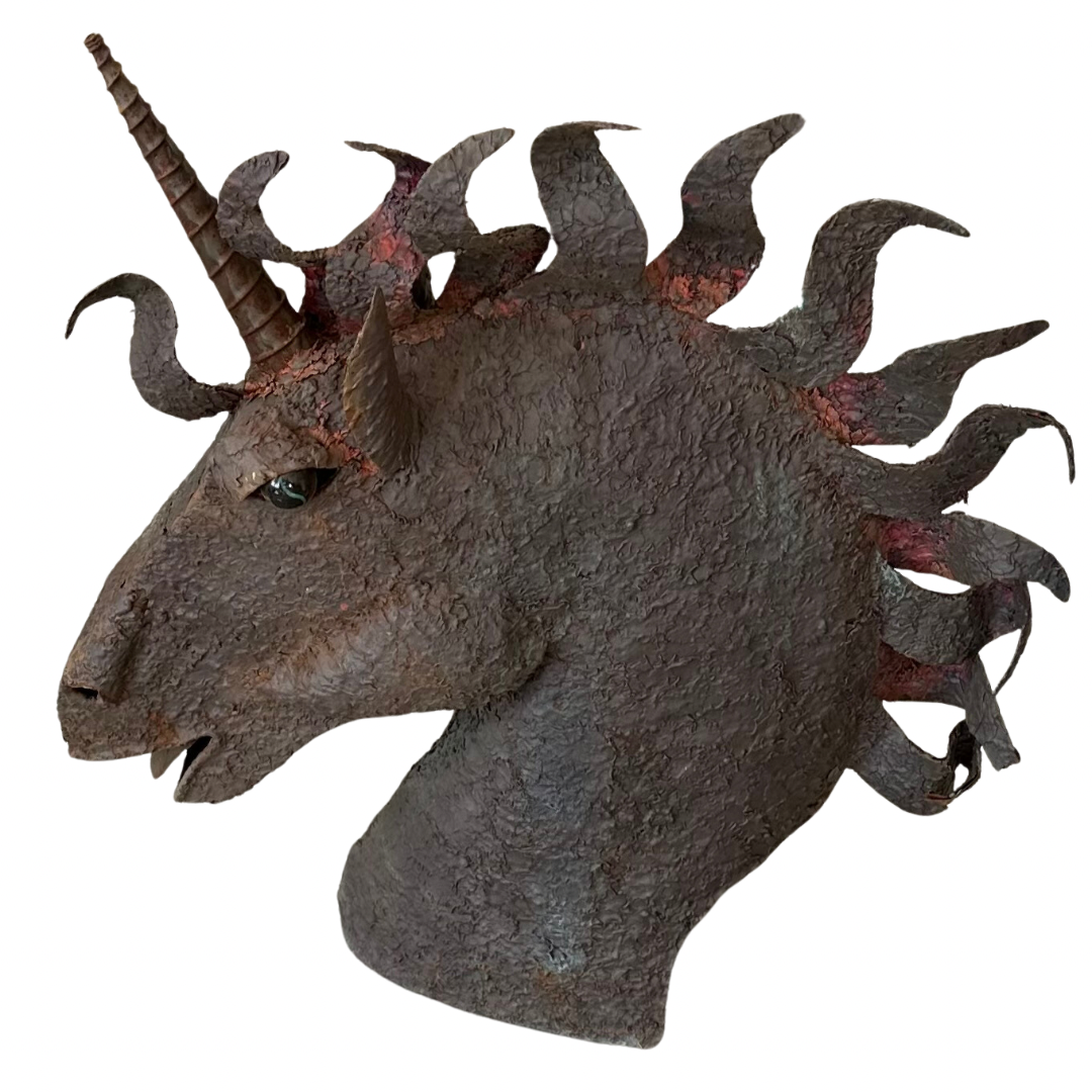 Vintage Metal Unicorn Sculpture