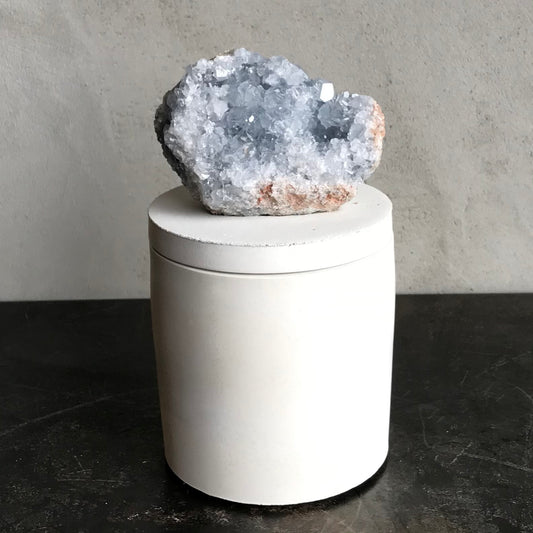 Celestine Crystal Lid Candle