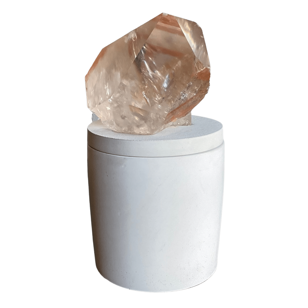 Tangerine Quartz Crystal Lid Candle