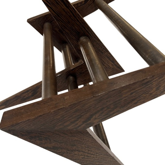 Pair of Angular Wood Tables