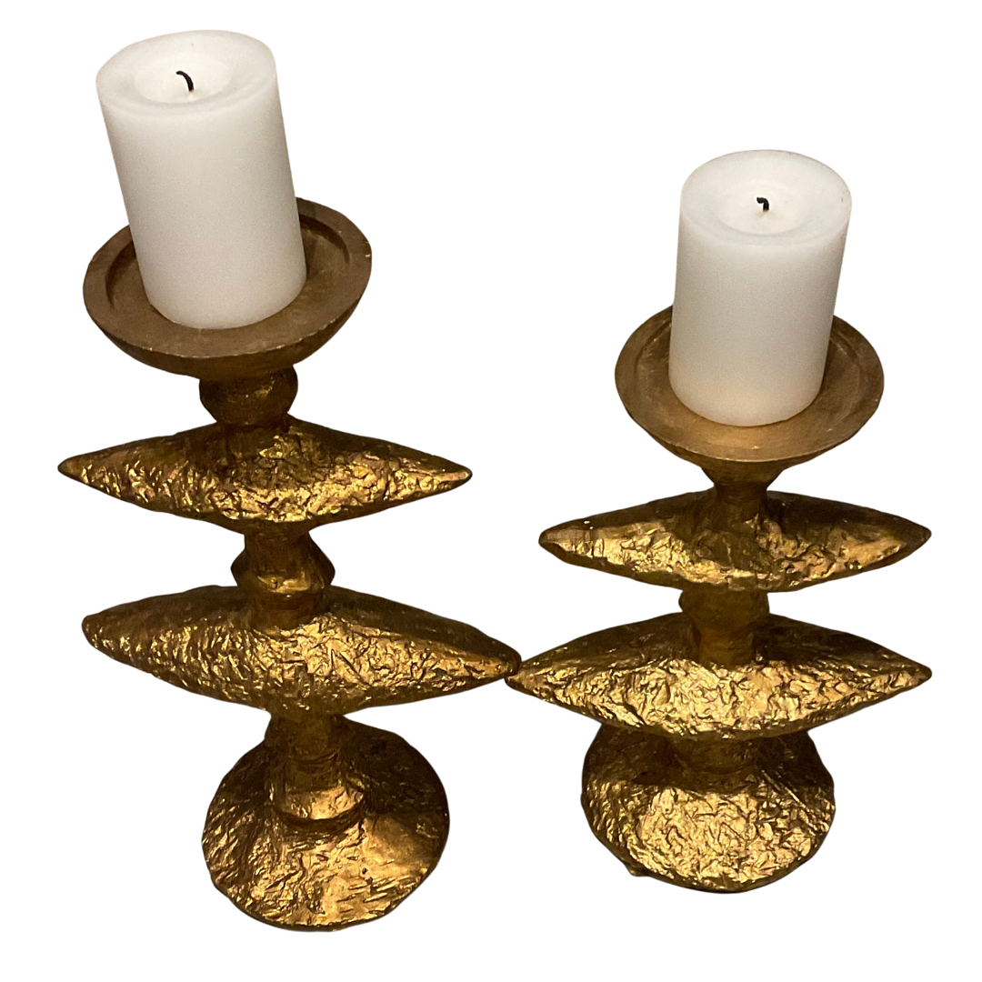 Pair of Gold Candle Holders