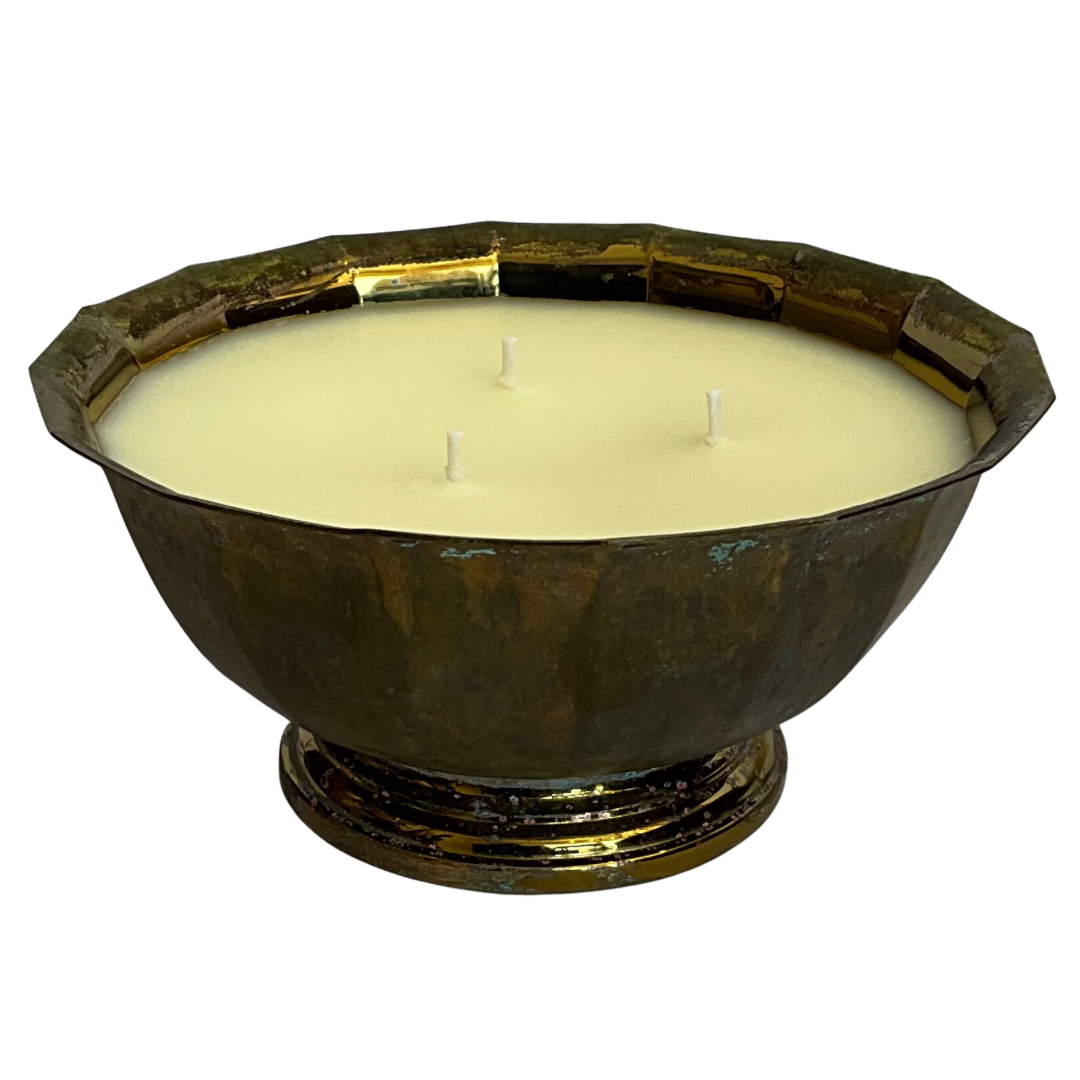 Gardenia Candle in Vintage Brass Vessel / Bowl