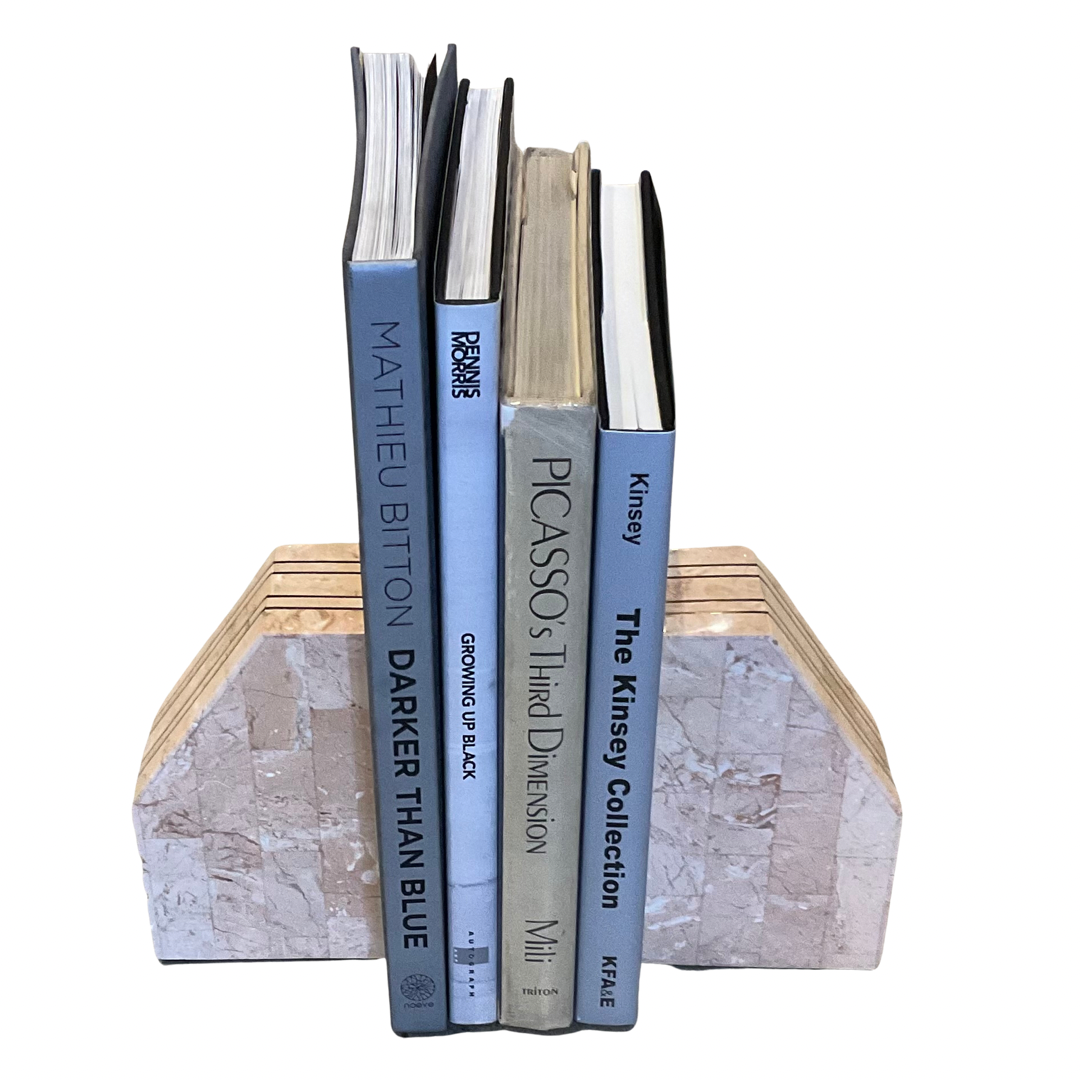 Maitland Smith Stone & Brass Bookends