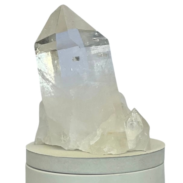 Clear Quartz Crystal Generator Lid Gardenia Candle