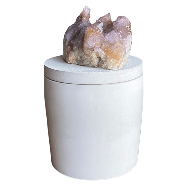 Lavender/Red Tones Quartz Lid Candle