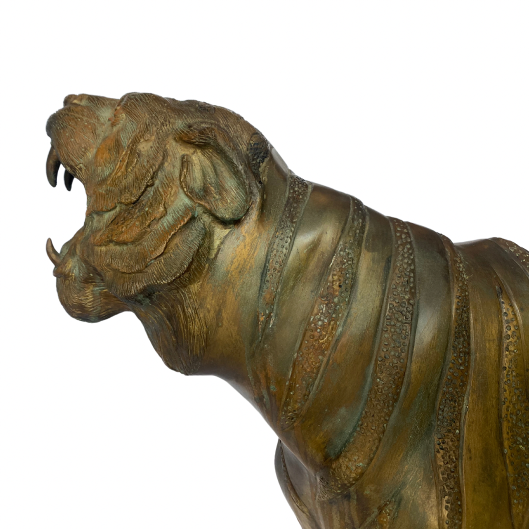 Mid-Century Bronze Tiger Sculpture