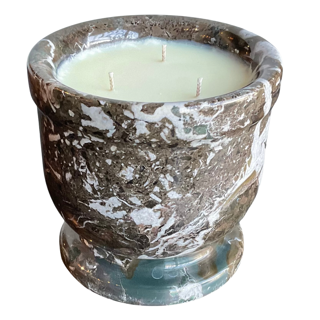 Taupe Tone Marble Gardenia Candle