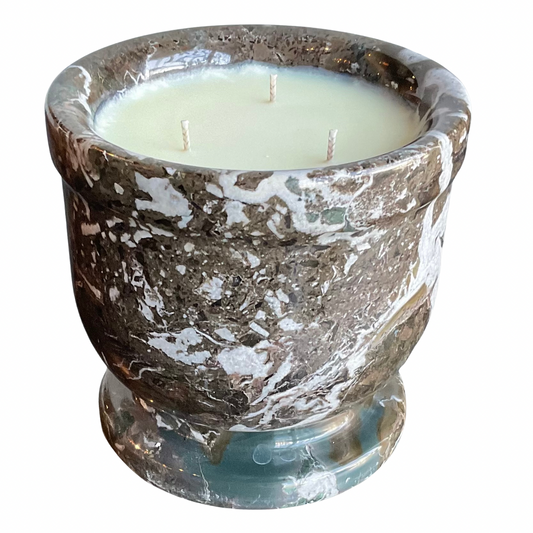 Taupe Tone Marble Gardenia Candle