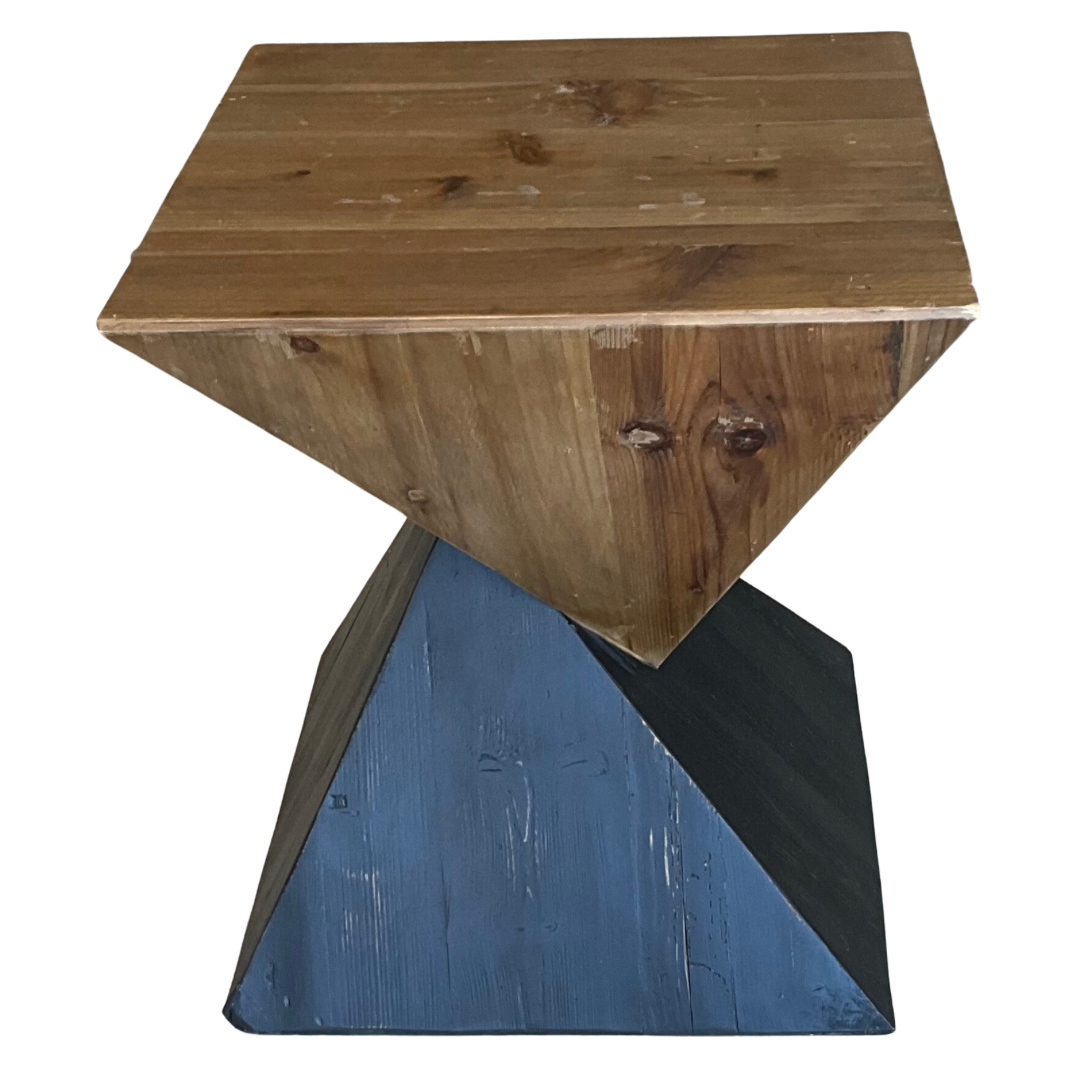 Geometric  2-Tone Accent Side Table