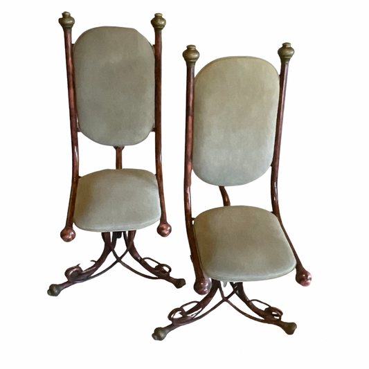 Arthur Court Pair of Sculptural Metal Chairs