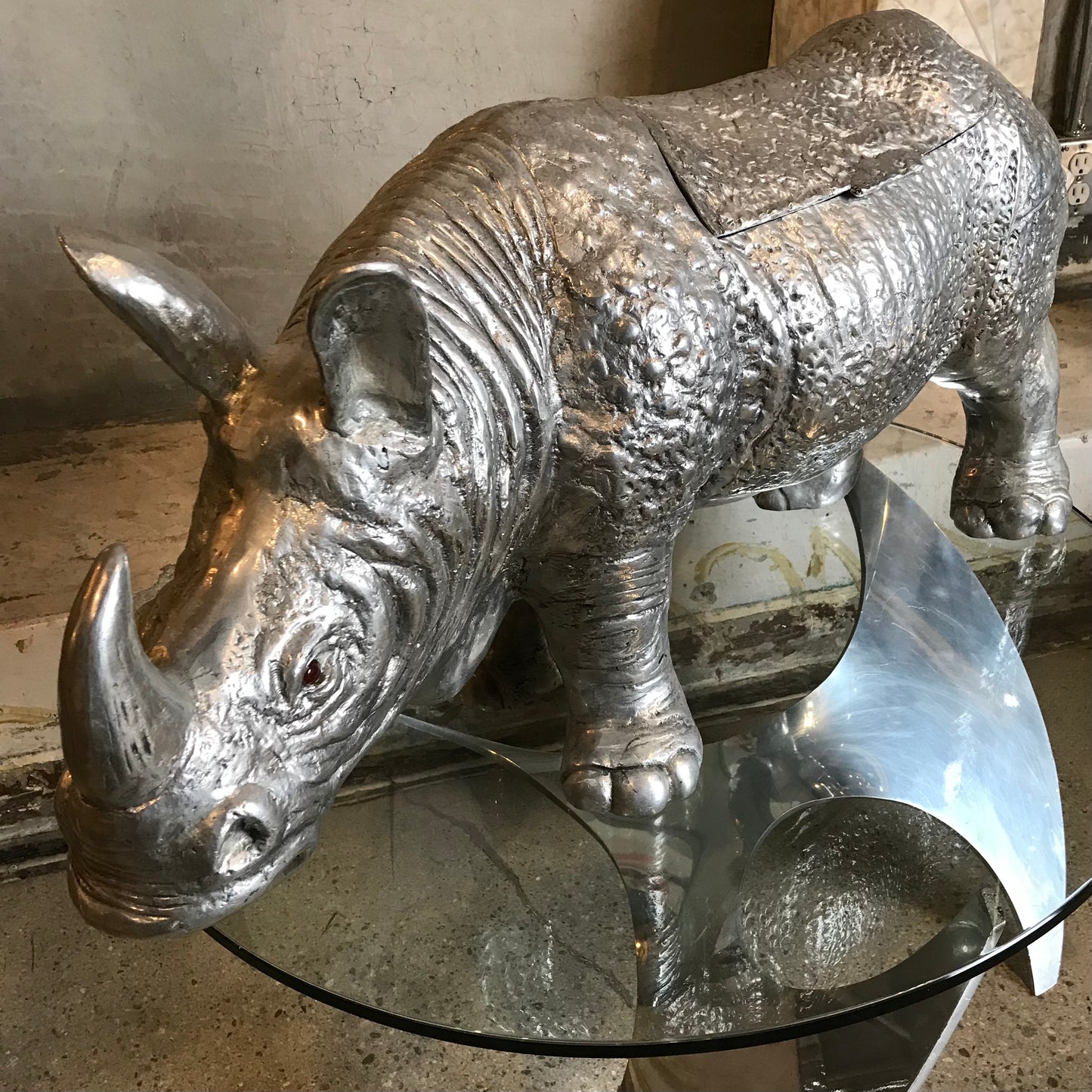 Arthur Court Aluminum Rhinoceros