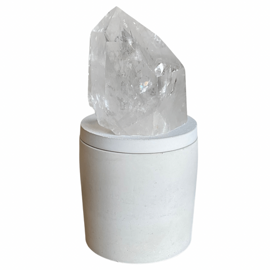 Clear Quartz Point Lid Candle