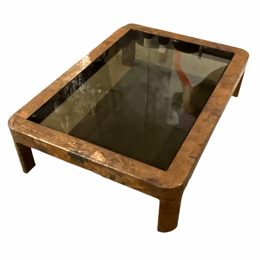 Large Copper Frame Coffee Table