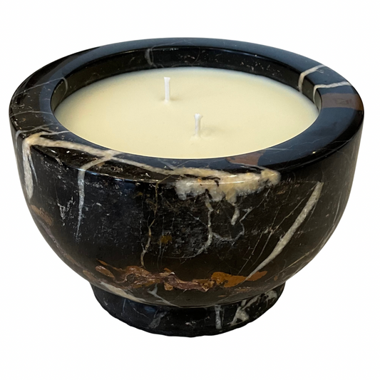 Black & Brown Tones Stone Marble Gardenia Candle