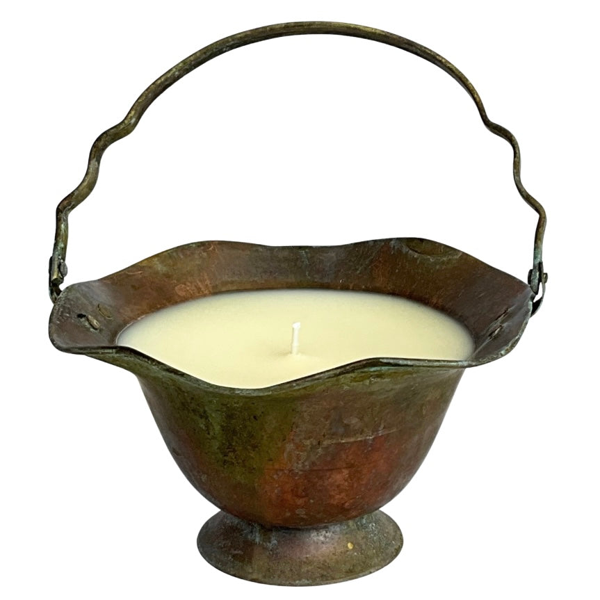 Vintage Brass Vessel Gardenia Candle