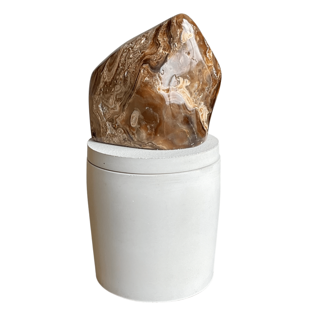 Chocolate Calcite Swirl Lid Candle