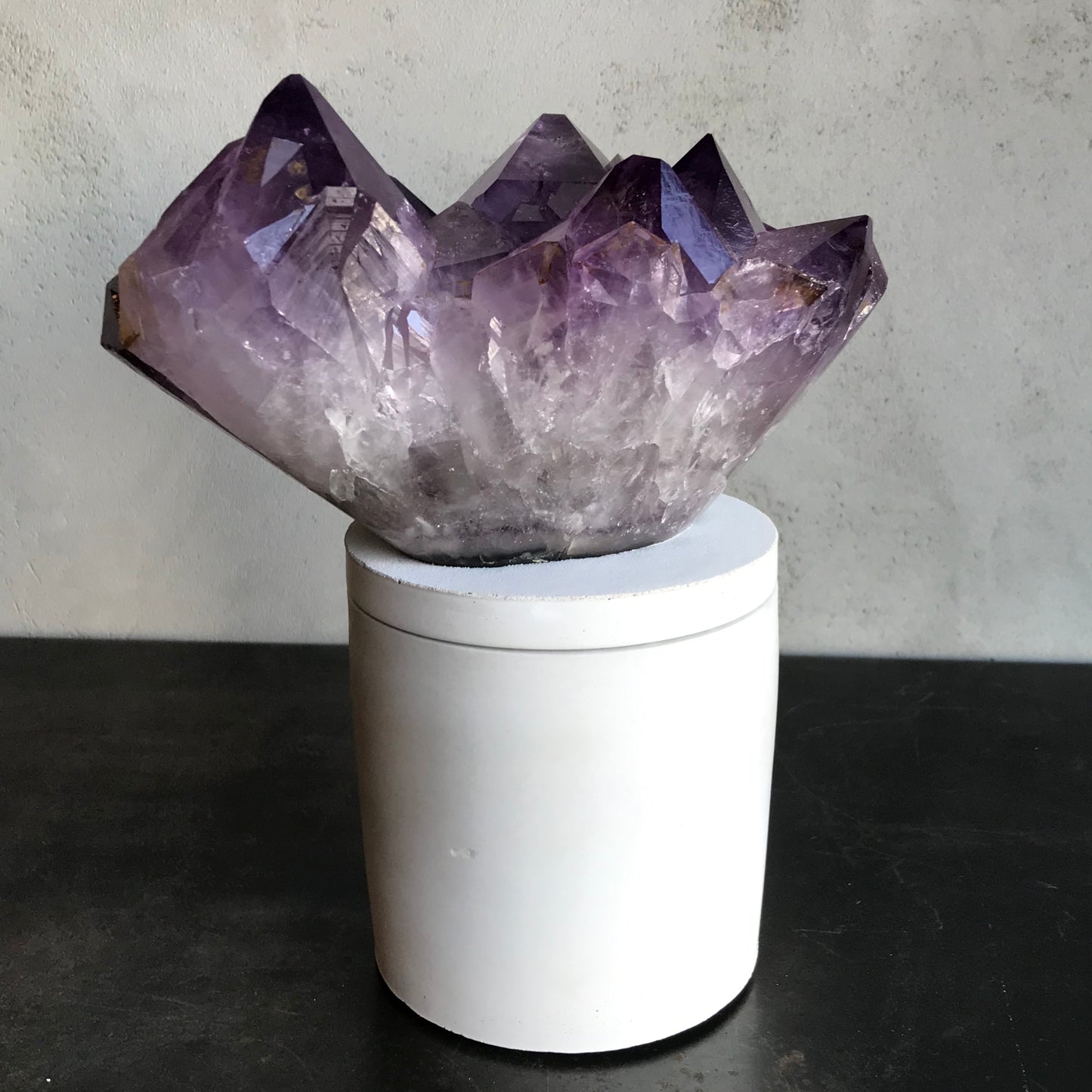 Amethyst Cluster Lid Candle