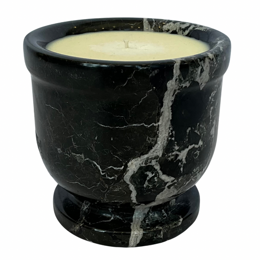 Marble Gardenia Candle Deep Green & White