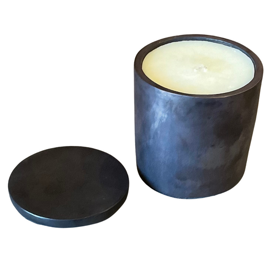 Pewter Tone Solid Bronze Candle