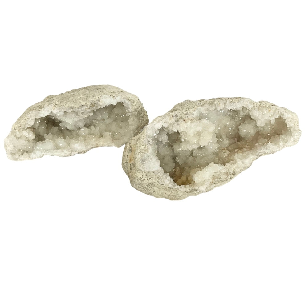 Pair of Calcite Crystal Geode's