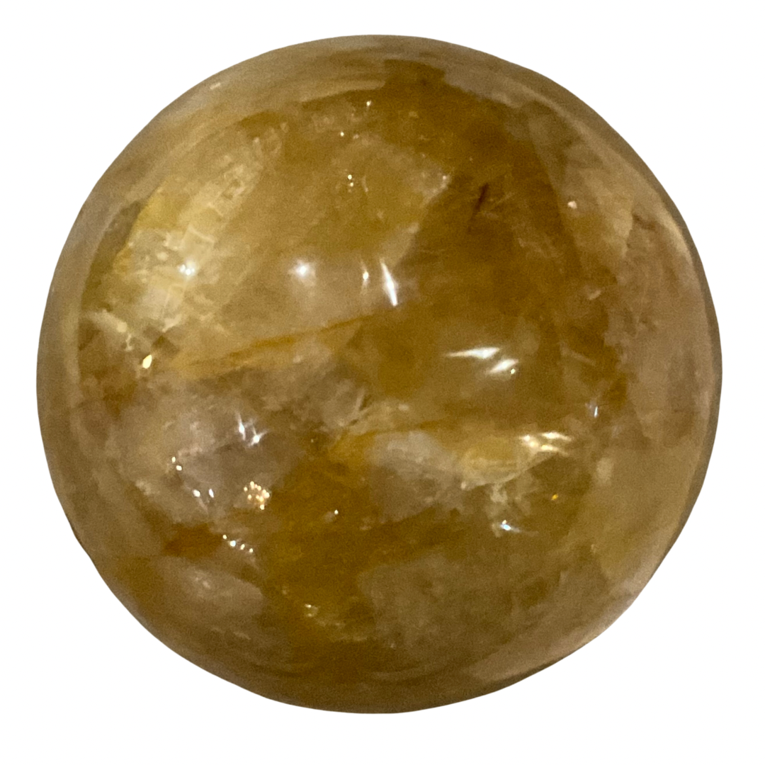 Citrine Yellow Quartz Crystal Sphere