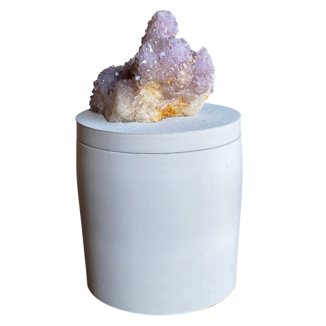 Lavender / Pink Tones Quartz Lid Candle
