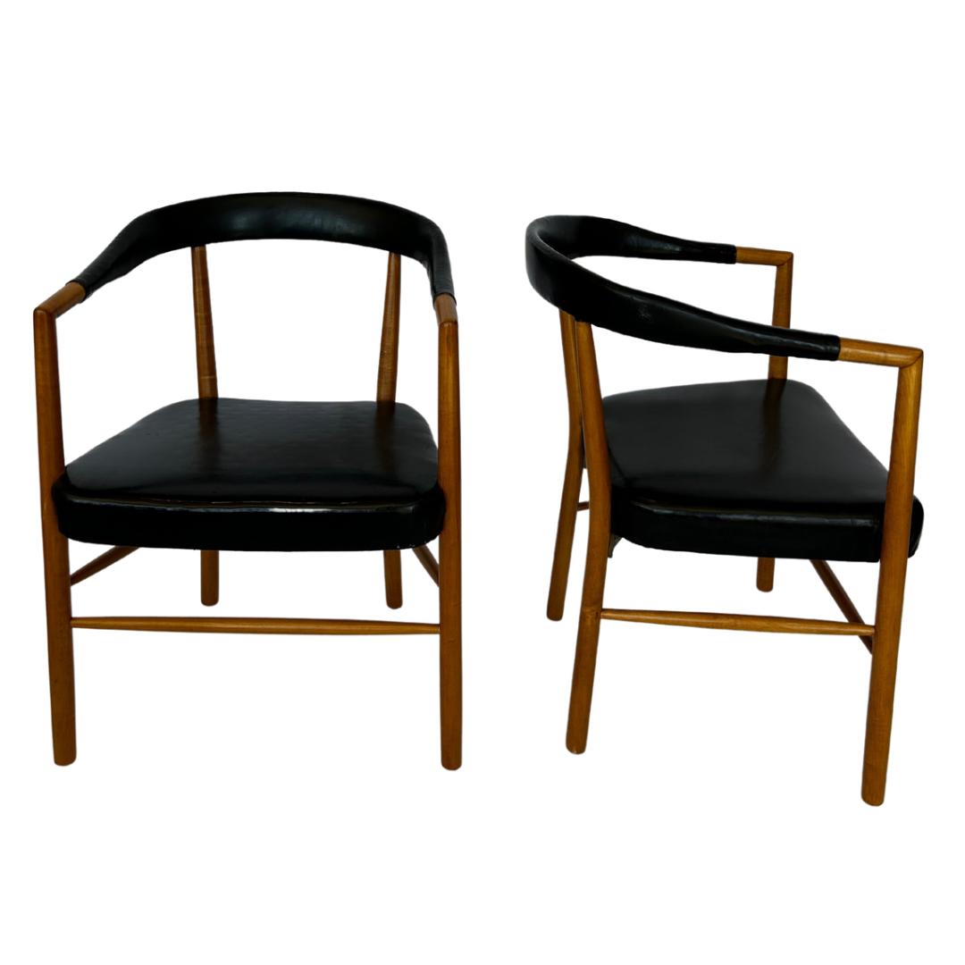 Jacob Kjaer Leather & Wood Chairs