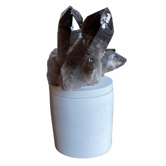 Abstract Smoky Quartz Lid Candle