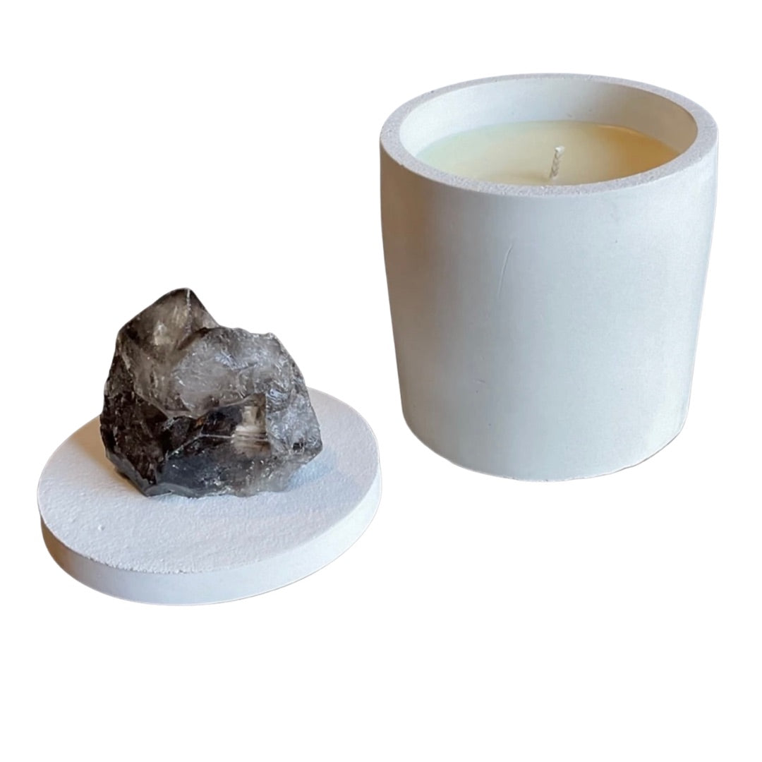 Smoky Elestial Quartz Lid Candle