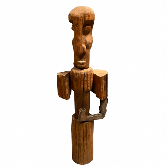 Wood & Metal Man Sculpture