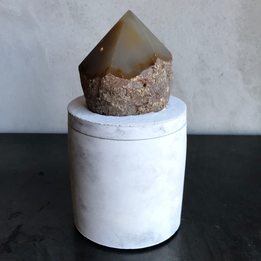 Smoky Quartz Point Lid Candle